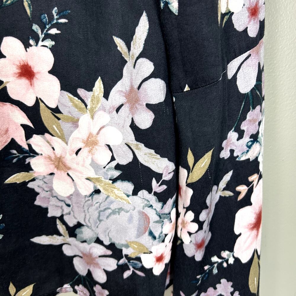 Some Days Lovin' Angel Sleeve Top Floral Button Down Blouse Boho Shirt size XS - Picture 6 of 7